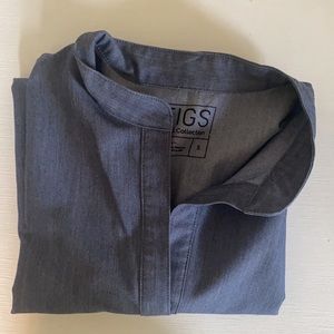 Figs raefaela scrub top HEATHER DENIM: small